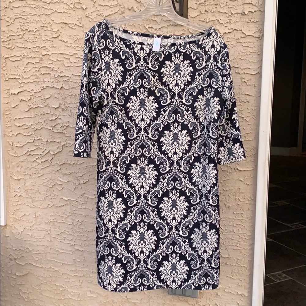 Vfish Blue Dress With White Design